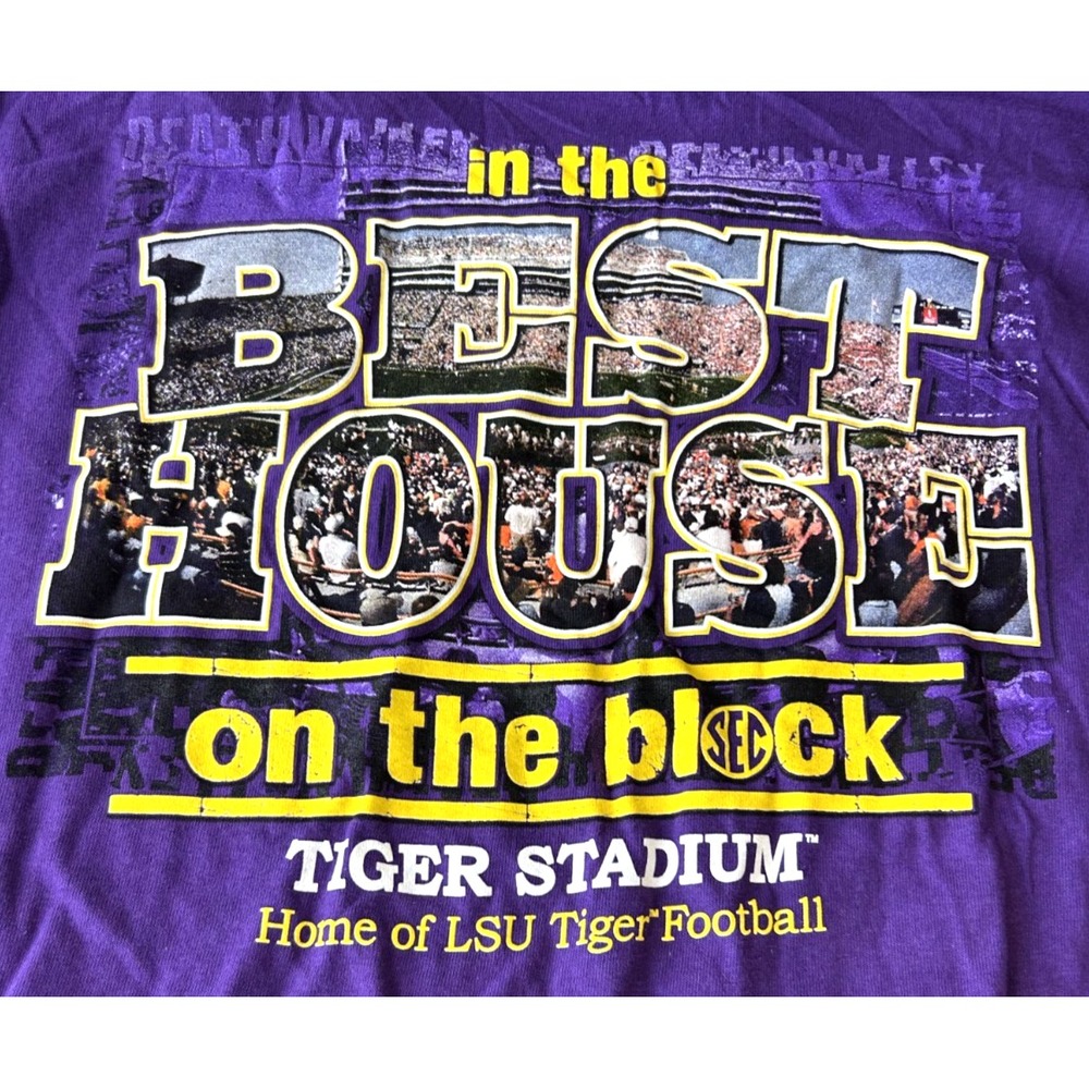NWT All Conference LSU Tigers Best House on the Block Stadium Tshirt Unisex XL